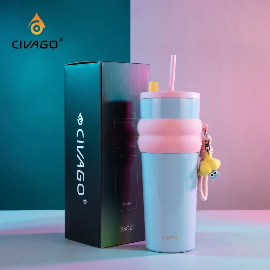 CIVAGO 26oz Shimmering Sky Blue dengan Box Kemasan Mewah